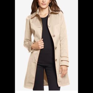 Ralph Lauren Faux  leather trimmed Trench coat XS